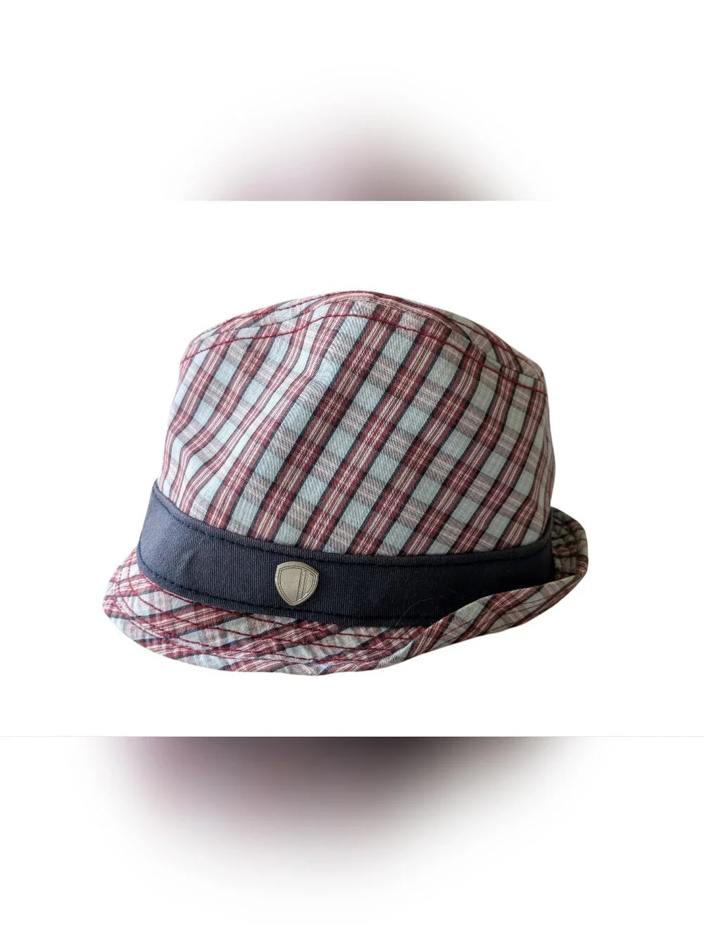 Ben Sherman Trilby Hat Blue & Pink Plaid
